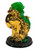 Lucky Buddha Version 1 Gold & Green 4" Feng Shui Decorative Statue For Goals, Abundance, Peace, ETC.