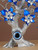 Lucky Evil Eye Blue Flowers Prosperity Tree Feng Shui Tree For Protection, Ward Off Evil, Good Luck, ETC.
