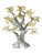 Lucky Evil Eye Silver Butterfly Flowers Prosperity Tree Feng Shui Tree For Protection, Ward Off Evil, Good Luck, ETC.