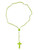 Neon Green Plastic Rosary Necklace Of Prayer, Protection & Peace