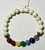 Howlite Stones & Chakra Stones Spiritual Bead Bracelet (8mm Beads)