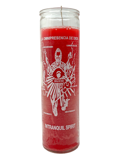 Intranquil Spirit (La Omnipresencia de Dios) Prayer Candle – Chase Out Evil Spirits & Revenge (Red)