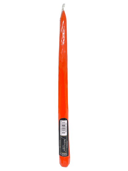 12" Orange Taper Candle - Patrician Premium: Hand Dipped for Creativity & Achievement