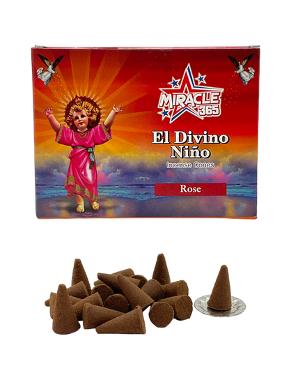 Divine Child Jesus / El Divino Niño / 20 Rose Incense Cones / Blessings, Peace & Divine Protection  