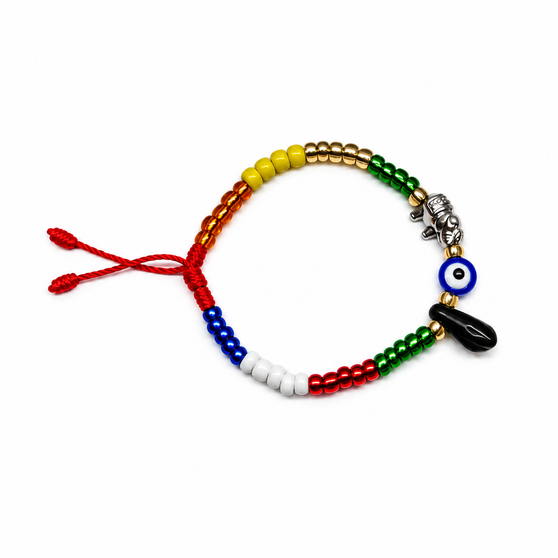 Lucky Protection Elephant, Evil Eye & Azabache Adjustable Bracelet - Protection • Good Luck • Prosperity • Strength • Positive Energy