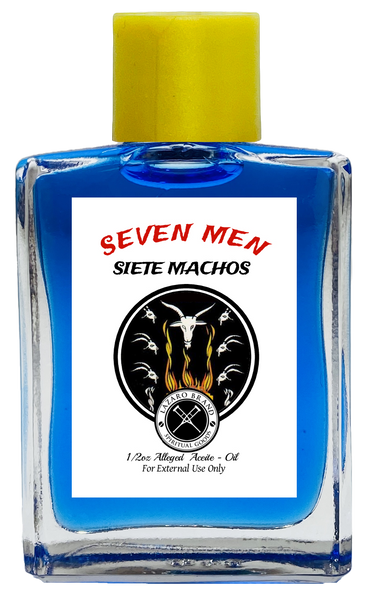 Seven Men Siete Machos Spiritual Oil For Love, Desires, Success, Good Luck, ETC. (BLUE) 1/2 oz