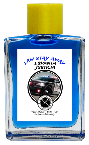 Law Stay Away Ley Mantienete Alejada Spiritual Oil For Victory In Legal Issues, Court Cases, Restraining Orders, ETC. (BLUE) 1/2 oz