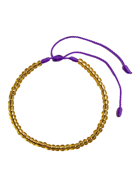 Saint Lazarus San Lazaro Gold/Purple Spiritual Bracelet For Protection, Recovery, Break Addictions, ETC.