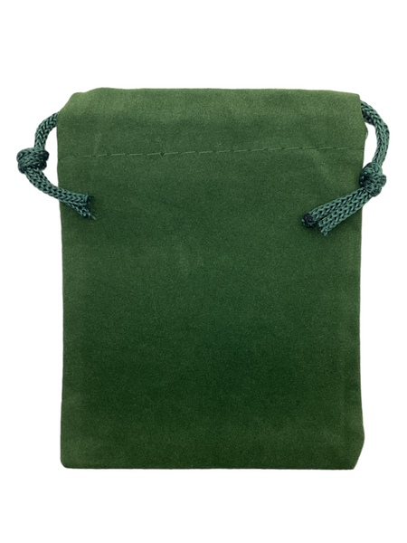 Green Velvet 4" Drawstring Mojo Bag Pouch