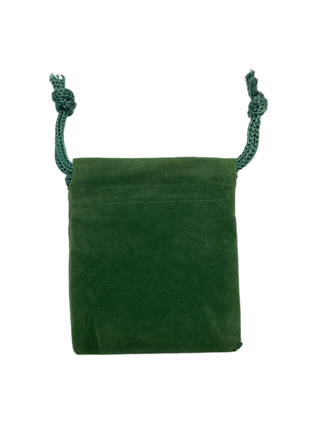 Green Velvet 2.5" Drawstring Mojo Bag Pouch