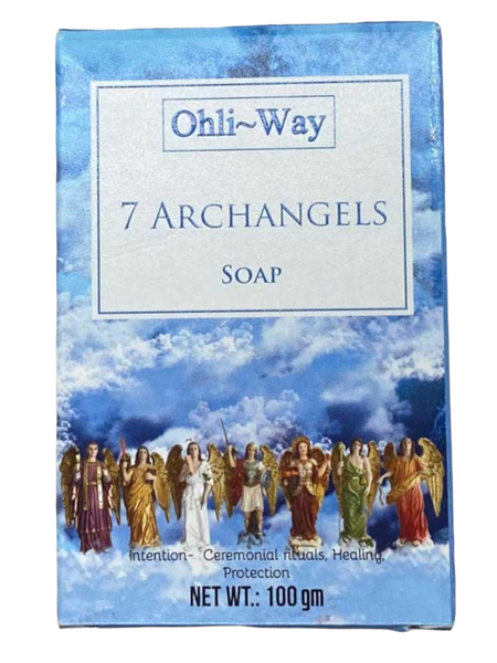 7 Archangels 7 Arcangeles Soap Bar With English/Spanish Prayer Card & Charm For Divine Help To Move Forward Through Your Daily Burdens