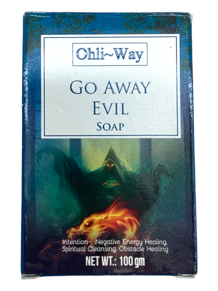 Go Away Evil Quita Mal Soap Bar With English/Spanish Prayer Card & Charm To Chase Out Evil Spirits, End Curses, Get Rid Of Unwanted Influences, ETC.