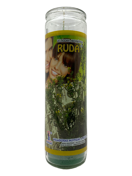 Rue Rue Scented Aromatic Prayer Candle To Clear Away Obstacles, Open Doors, Good Luck, ETC.