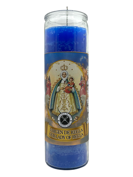 Our Lady Of Regla Virgen De Regla Blue 7 Day Prayer Candle For Fertility, Devotion, Relationships, ETC.