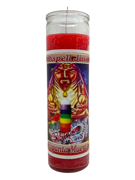 Dispell Jinx Espanta Muerto Red 7 Day Prayer Candle For Protection, Stop Evil, Remove Curses, ETC.