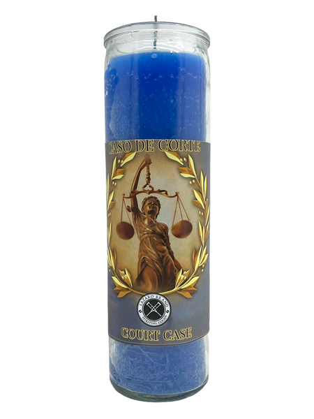 Court Case Caso De Corte Blue 7 Day Prayer Candle For Victory In Legal Issues, Police Problems, Court Cases, Restraining Orders, ETC.