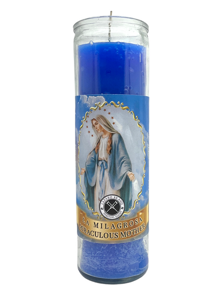 Miraculous Mother La Milagrosa Blue 7 Day Prayer Candle For Family, Love, Miracles, ETC.