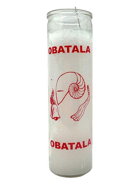 Orisha Obatala Sky Father Guardian Of All People White Prayer Candle To Fight For Justice, Protection, Open Doors, ETC.