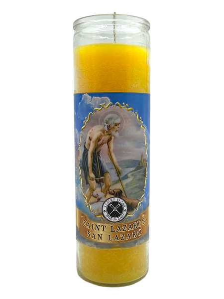 Saint Lazarus San Lazaro The Patron Saint Of Healing Yellow 7 Day Prayer Candle For Protection, Recovery, Break Addictions, ETC.