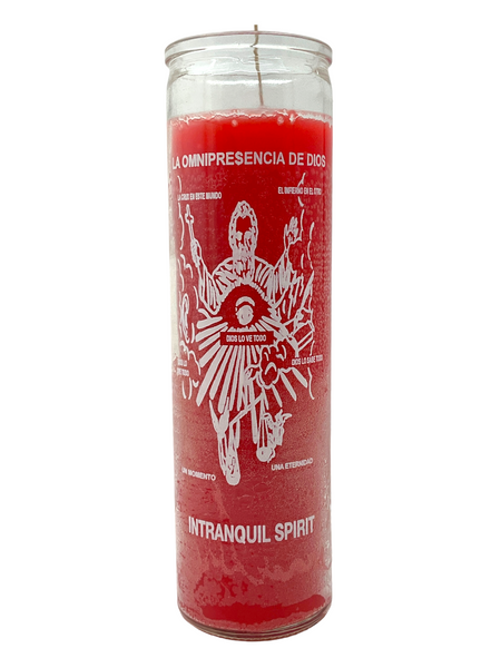 Intranquil Spirit La Omnipresencia De Dios Red Prayer Candle To Chase Out Evil Spirits, End Curses, Revenge, ETC. 