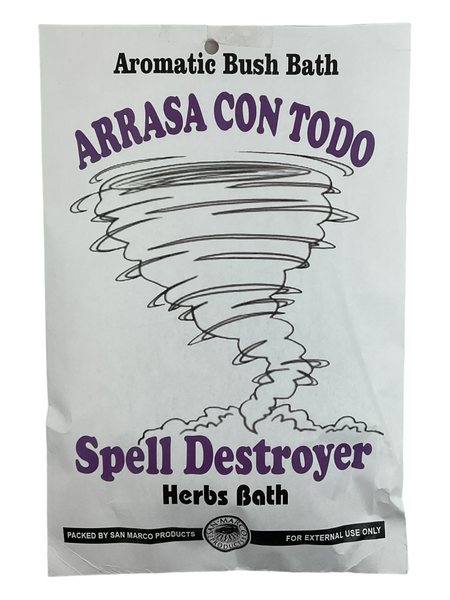 Spell Destroyer Herb Bath Aromatic Bush Bath Arrasa Con Todo Bano De Plantas To Chase Out Evil Spirits, End Curses, Get Rid Of Unwanted Influences, ETC. 1.5oz