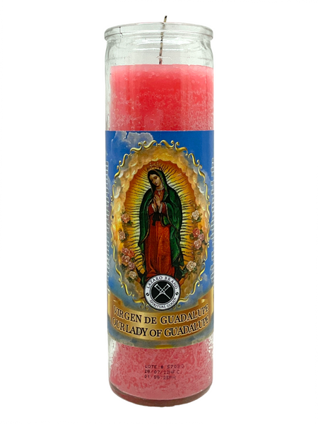 Our Lady Of Guadalupe Virgen De Guadalupe Patron Saint Of Mexico Pink 7 Day Prayer Candle For Justice, Independence, Personal Freedom, ETC.