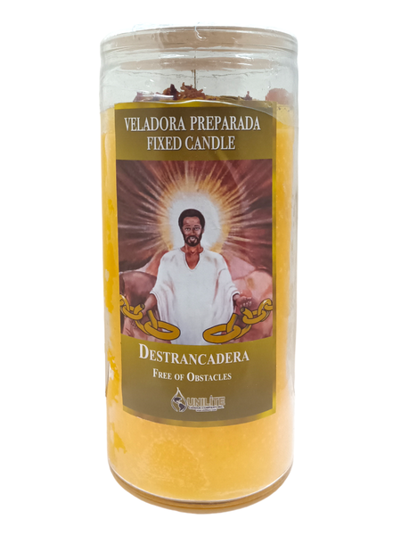 Free Of Obstacles Destrancadera 14 Day Jumbo Fixed Candle Veladora Preparada To Chase Out Evil Spirits, End Curses, Get Rid Of Unwanted Influences, ETC.