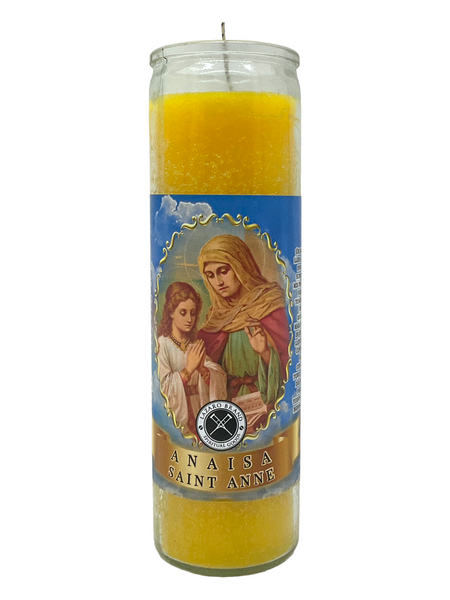 Saint Anne Santa Anaisa Patron Saint Of Family Yellow 7 Day Prayer Candle For Love, Money, Happiness, ETC.