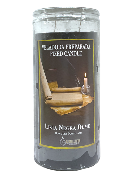 Black List Dume Lista Negra D.U.M.E. 14 Day Jumbo Fixed Candle Veladora Preparada To Chase Out Evil Spirits, End Curses, Get Rid Of Unwanted Influences, ETC.