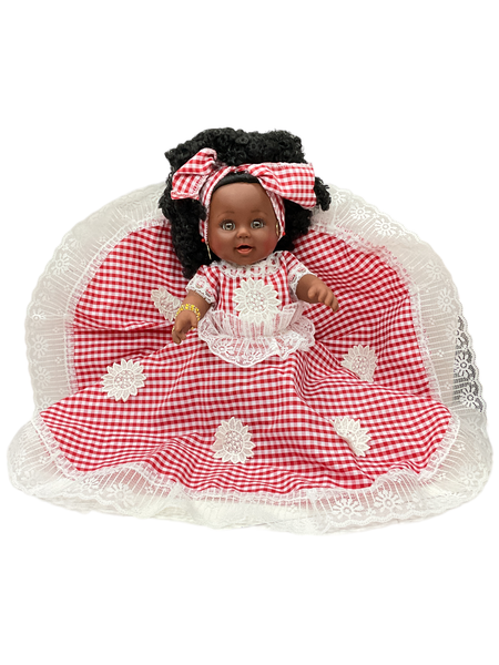 Red & White Dress 12" Spirit Doll For Protection, Good Fortune, Connect With Ancestors, ETC.