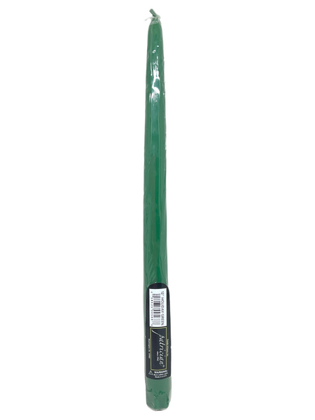 Holiday Green Patrician Premium Hand Dipped 12” Taper Candle For Spiritual & Decorative Purposes