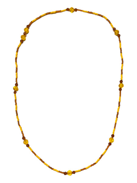 Orisha Oshun Fancy Eleke Bead 40" Spiritual Necklace For Attraction, Passion, Romance, ETC.