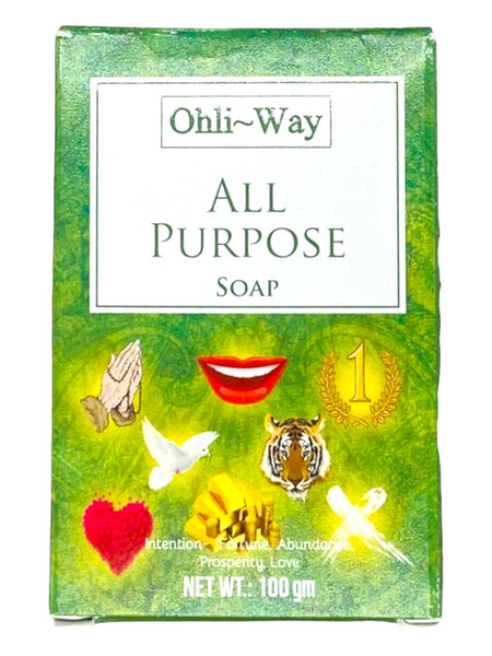All Purpose Para Todo Soap Bar With English/Spanish Prayer Card & Charm For Love, Success, Good Luck, ETC.