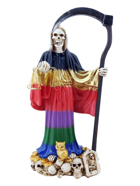 Santa Muerte Multicolor 13" Statue For Protection, Positive Changes, Open Road, ETC.