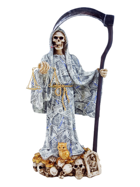 Santa Muerte Money Dinero 13" Statue For Protection, Positive Changes, Open Road, ETC.