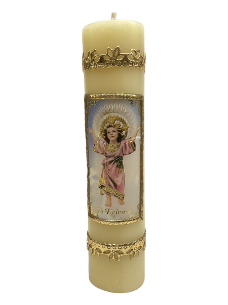 Divine Child Jesus Divino Nino  8" Devotional Pillar Candle To Alleviate Suffering, Inner Peace, Divine Blessings, ETC.