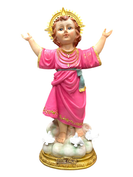 Divine Child Jesus Divino Nino Standing On Clouds 38" Statue To Alleviate Suffering, Inner Peace, Divine Blessings, ETC.