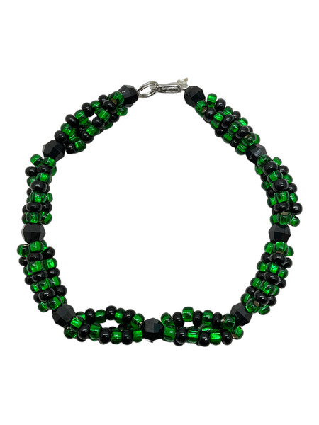 Orisha Oggun Fancy Eleke Bead Clasp Bracelet 8" For Protection, Guidance, Road Opening, ETC.