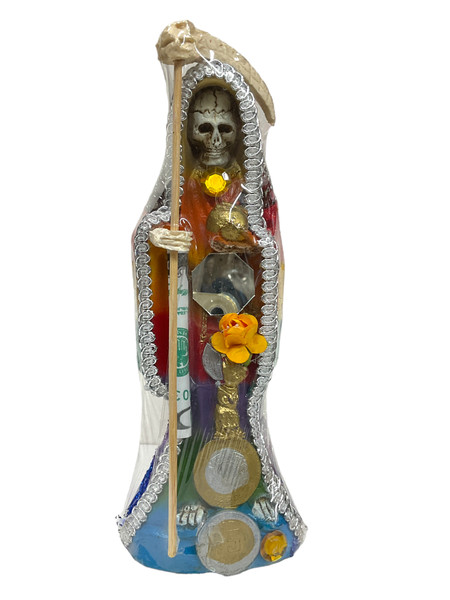 Santa Muerte 8" Multicolor Statue For Protection, Positive Changes, Open Road, ETC.
