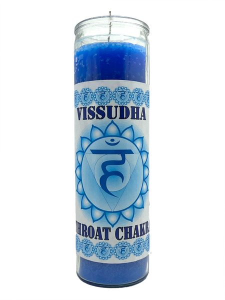 Vissudhi Throat Chakra Blue 7 Day Meditation Prayer Candle For Communication, Self Expression, Truth, ETC.