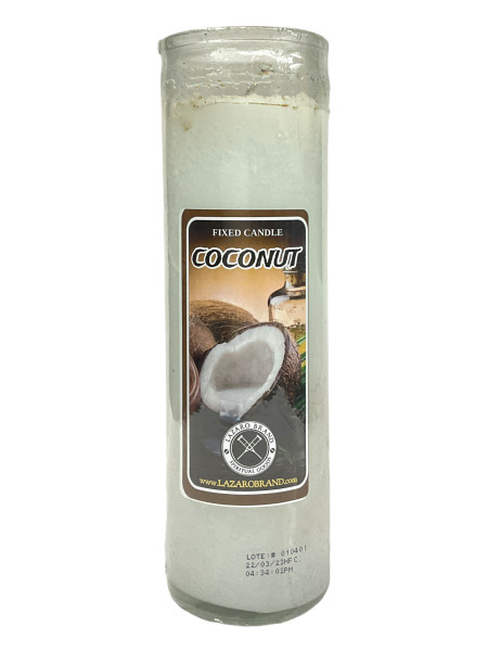 Coconut Coco 7 Day Dressed & Blessed Prayer Candle For Spiritual Cleansing, Remove Hex, Good Luck, ETC.