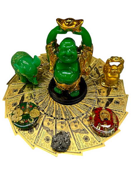 Lucky Buddha Golden Money Talisman 7 Piece Kit