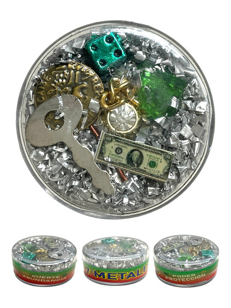 7 Metales Talisman Lucky Charm With Oracion For Good Luck, Manifesting Goals, Abundance Flow, ETC. (VERSION 1 RED GREEN))