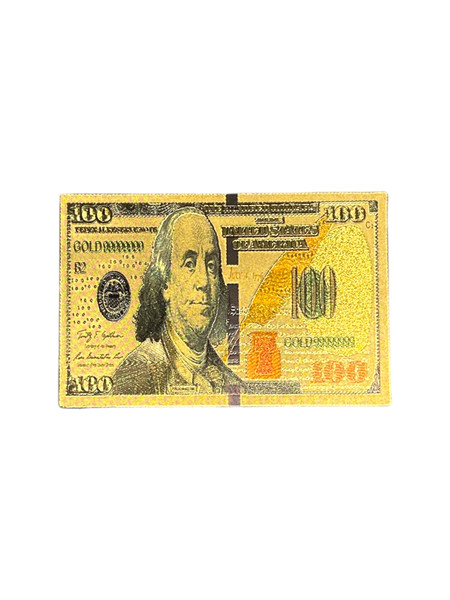 $100 One Hundred Dollars Lucky Golden Money Talisman 3.25" Currency Spiritual Banknote For Good Luck, Economic Protection, Financial Goals, ETC.