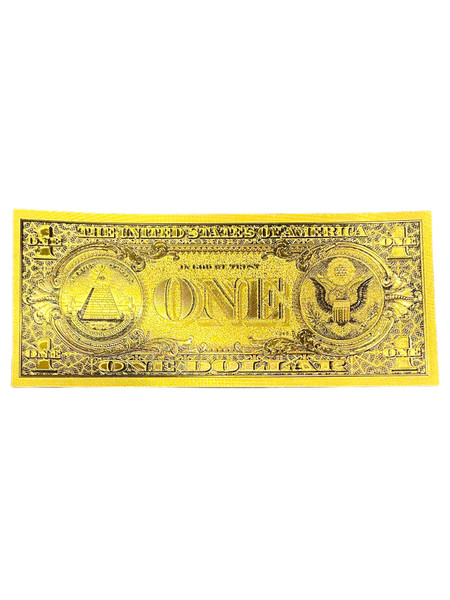 $1.00 One Dollar Lucky Golden Money 6" Currency Spiritual Banknote For Good Luck, Economic Protection, Financial Goals, ETC.