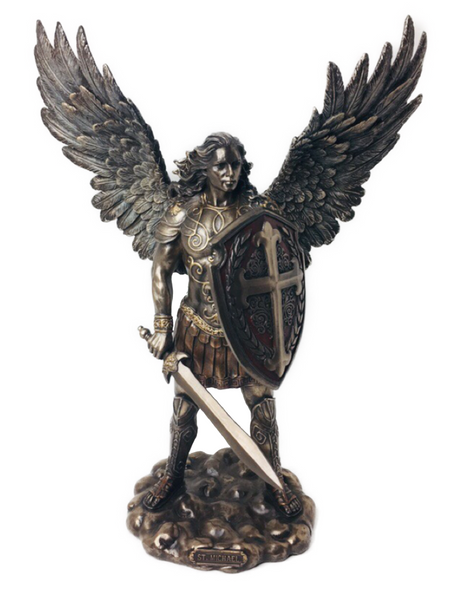 Archangel Saint Michael With Sword And Shield Guardian Of Justice The Leader Of All The Angels In Heaven Please Guard My Soul Of All That Creates Toxicity In My Life I Am Ready To Pray For Protection (14" Statue)