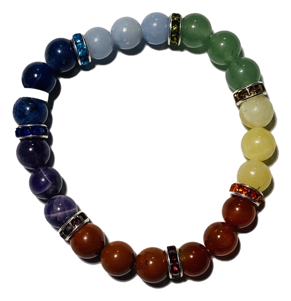 Chakra Stones Spiritual Bead Bracelet (8mm Beads)