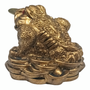 Lucky Brass Money Frog With Coin In Mouth 3.5" Statue