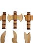 Orisha Shango Cedar Tools / Set of 6 / 5” / Harramientas De Shango  