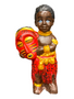 Orisha Eleggua Statue: Guardian Of The Crossroads - Holding Red Mask (8”)